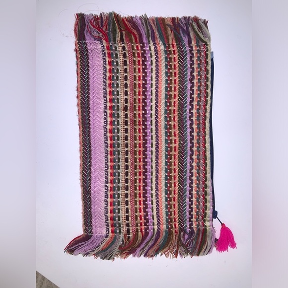 Karma Living Wonderlust Fringe Multicolor Woven Pouch - Picture 5 of 10
